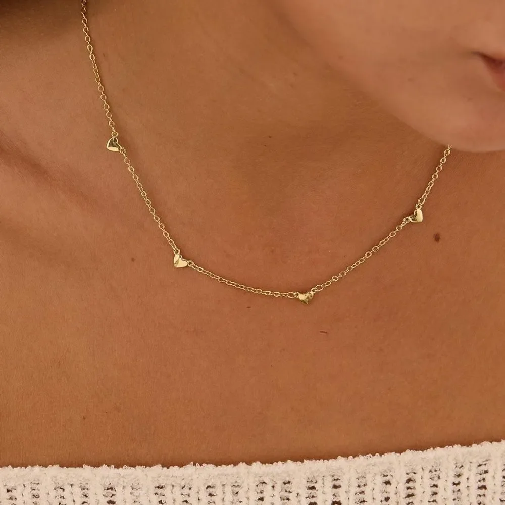 NEW 14K Gold Plated Gold Heart Necklace
